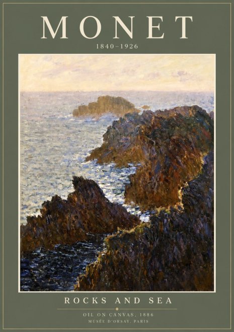 Monet Rocks and Sea No2 - Poszter