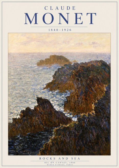 Monet Rocks and Sea No3 - Poszter