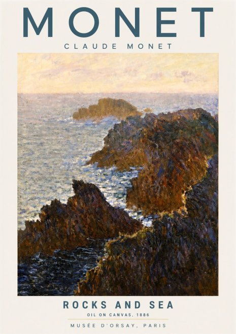 Monet Rocks and Sea No4 - Poszter