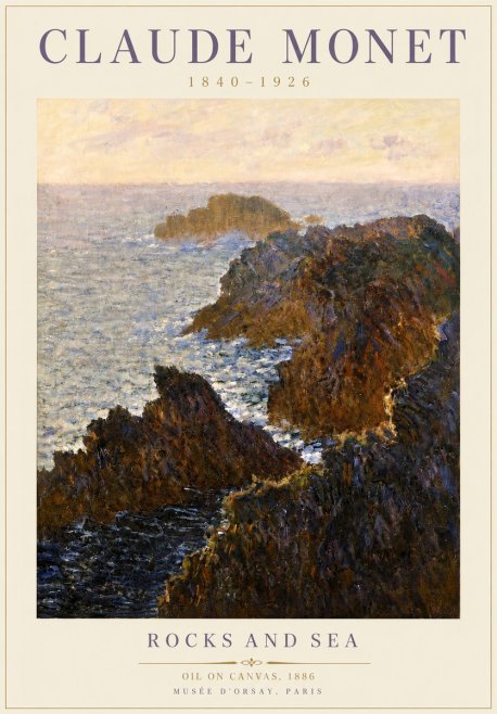 Monet Rocks and Sea No5 - Poszter