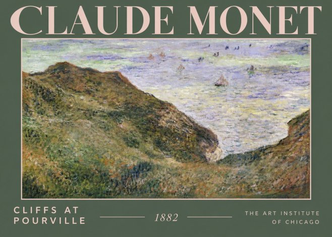 Monet Cliffs at Pourville II No4 - Poszter