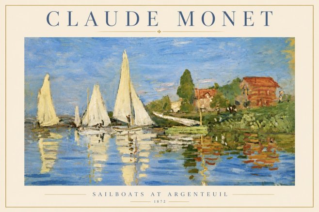 Monet Sailboats at Argenteuil No5 - Poszter