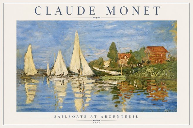 Monet Sailboats at Argenteuil No6 - Poszter