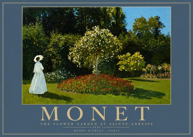 Monet The Flower Garden at Sainte-adresse No2 - Poszter