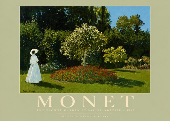 Monet The Flower Garden at Sainte-adresse No3 - Poszter