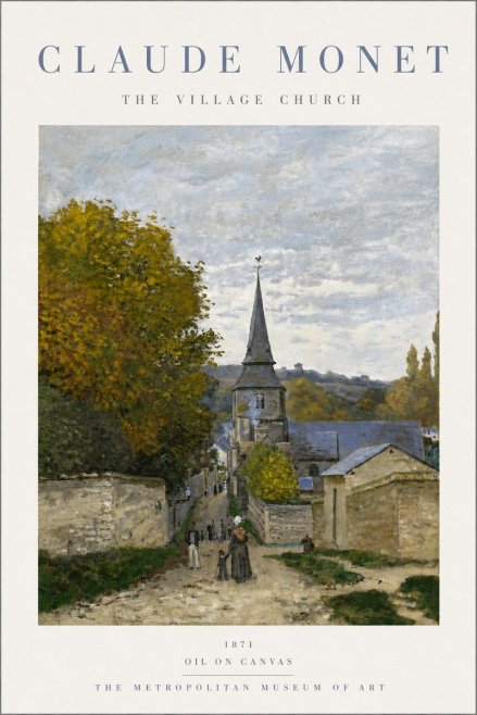 Monet The Village Church No5 - Poszter