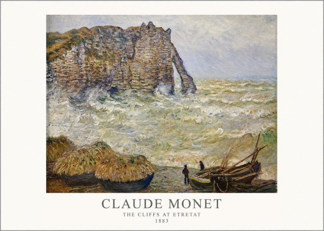 Monet The Cliffs at Etretat No1 - Poszter
