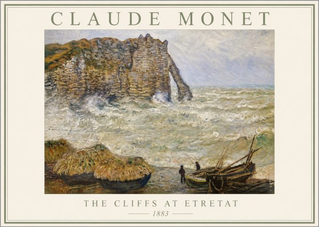 Monet The Cliffs at Etretat No3 - Poszter