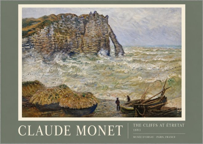 Monet The Cliffs at Etretat No5 - Poszter