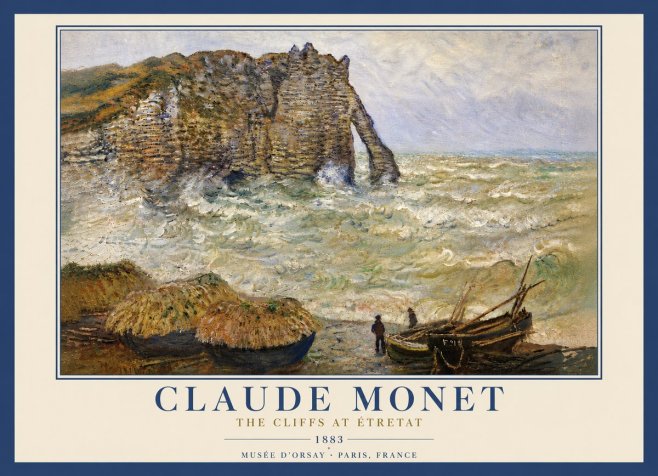 Monet The Cliffs at Etretat No6 - Poszter