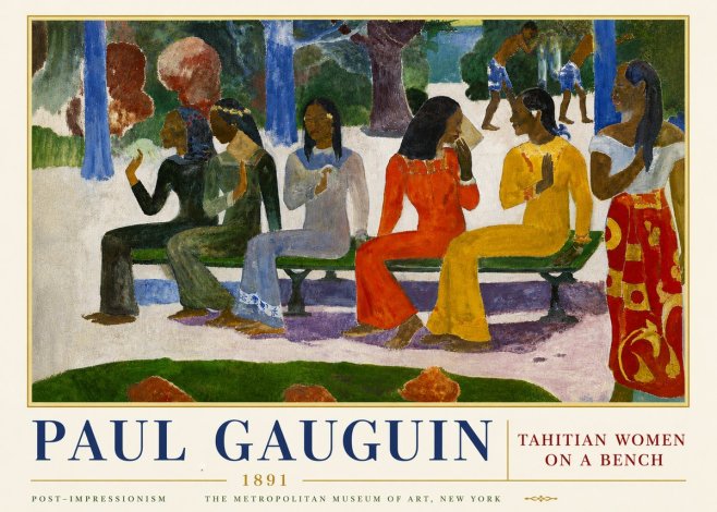 Paul Gauguin Tahitian Women on a Bench No5 - Poszter