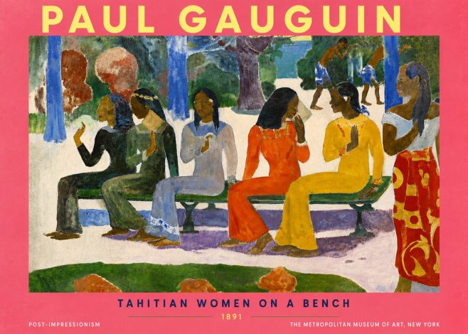Paul Gauguin Tahitian Women on a Bench No6 - Poszter