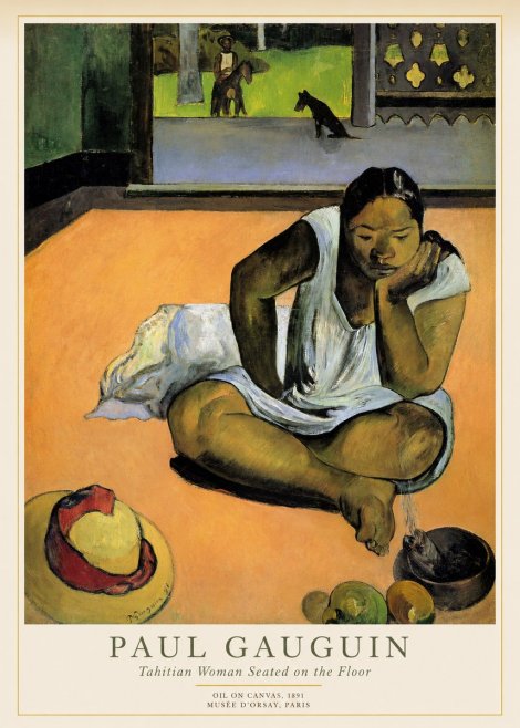 Paul Gauguin Tahitian Woman Seated on the Floor No1 - Poszter