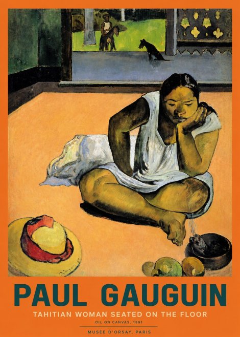 Paul Gauguin Tahitian Woman Seated on the Floor No2 - Poszter