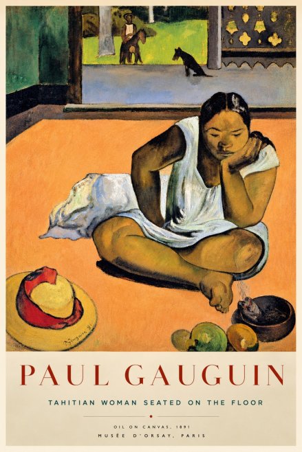 Paul Gauguin Tahitian Woman Seated on the Floor No5 - Poszter