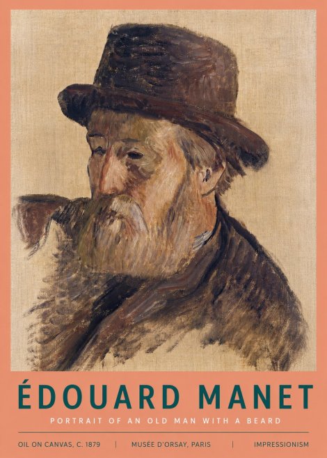 Édouard Manet Portrait of an Old Man with a Beard No3 - Poszter