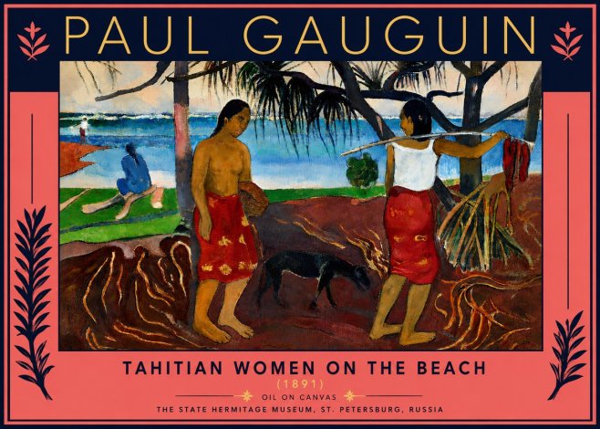 Paul Gauguin Tahitian Women on the Beach (1891) No5 - Poszter