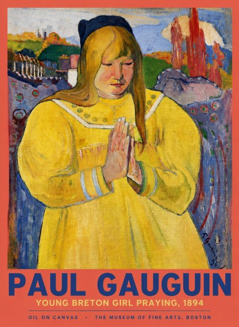 Paul Gauguin Young Breton Girl Praying, 1894 No2 - Poszter