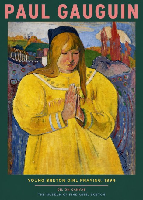 Paul Gauguin Young Breton Girl Praying, 1894 No3 - Poszter