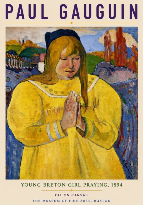 Paul Gauguin Young Breton Girl Praying, 1894 No4 - Poszter
