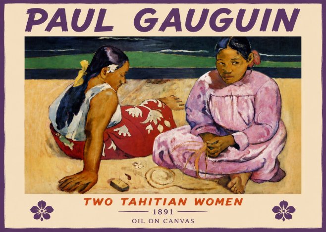 Paul Gauguin Two Tahitian Women III No4 - Poszter