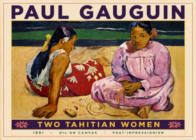 Paul Gauguin Two Tahitian Women III No5 - Poszter
