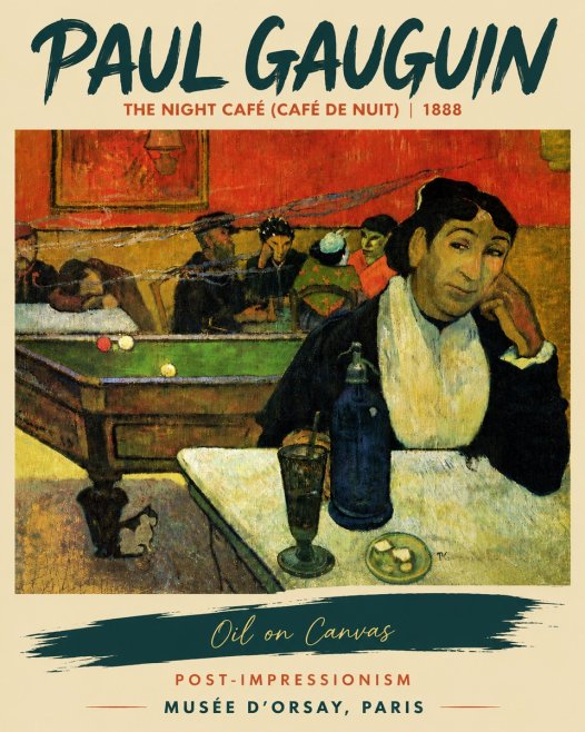 Paul Gauguin The Night Café (Café De Nuit) No5 - Poszter