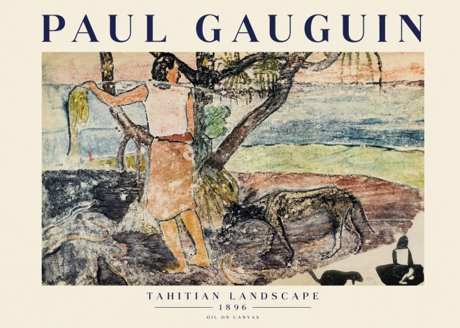 Paul Gauguin Woman with Dog (Te Faaturuma) No5 - Poszter