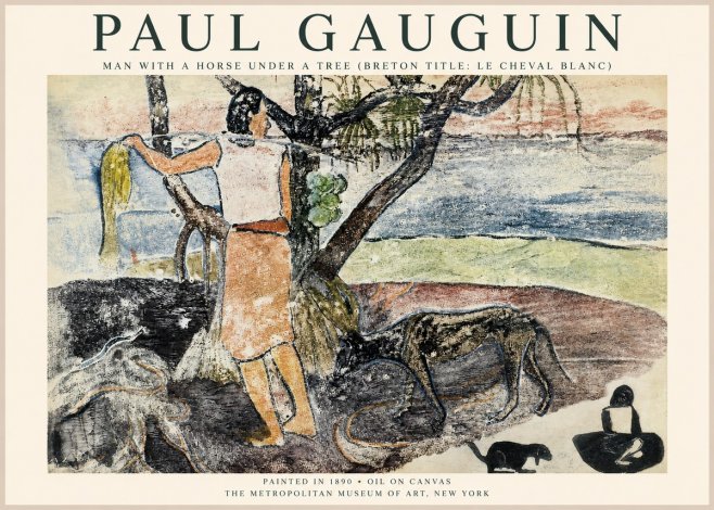 Paul Gauguin Woman with Dog (Te Faaturuma) No6 - Poszter