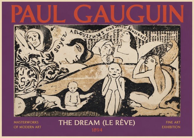 Paul Gauguin The Dream (Le Rêve) No2 - Poszter