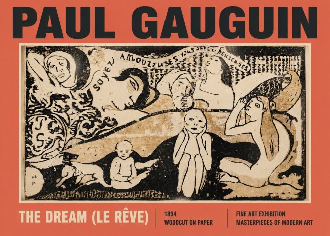 Paul Gauguin The Dream (Le Rêve) No6 - Poszter