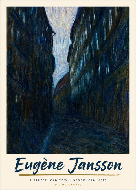 Eugène Jansson A Street. Old Town, Stockholm. 1898 No4 - Poszter