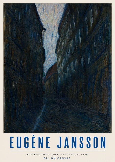 Eugène Jansson A Street. Old Town, Stockholm. 1898 No6 - Poszter