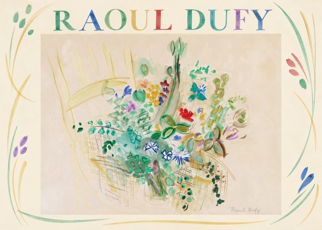 Raoul Dufy Bouquet in a Basket No2 - Poszter