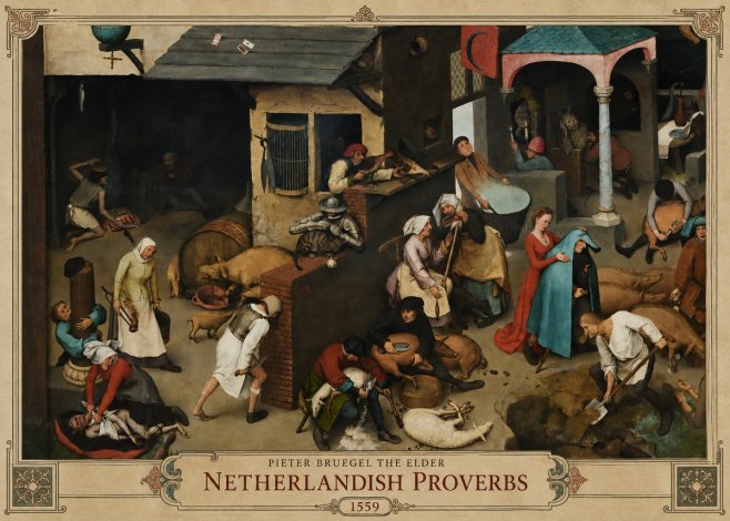 Pieter Bruegel Netherlandish Proverbs VI No2 - Poszter