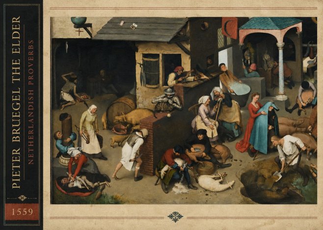 Pieter Bruegel Netherlandish Proverbs VI No3 - Poszter
