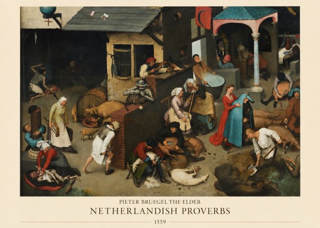 Pieter Bruegel Netherlandish Proverbs VI No5 - Poszter