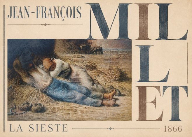 Jean-François Millet La Sieste No4 - Poszter