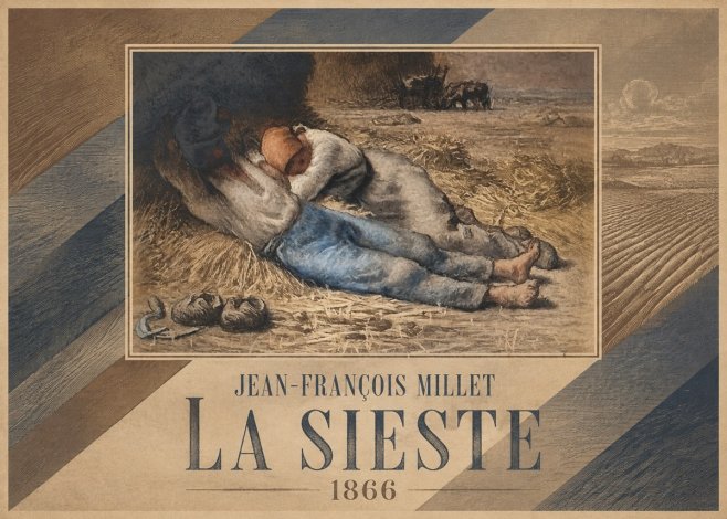 Jean-François Millet La Sieste No6 - Poszter