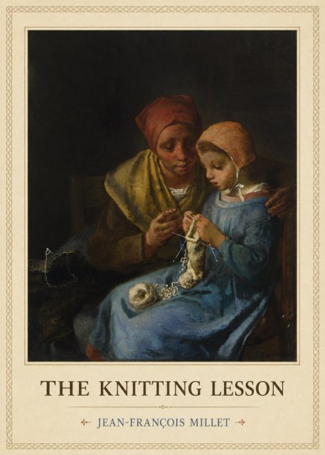 Jean-François Millet The Knitting Lesson I No4 - Poszter