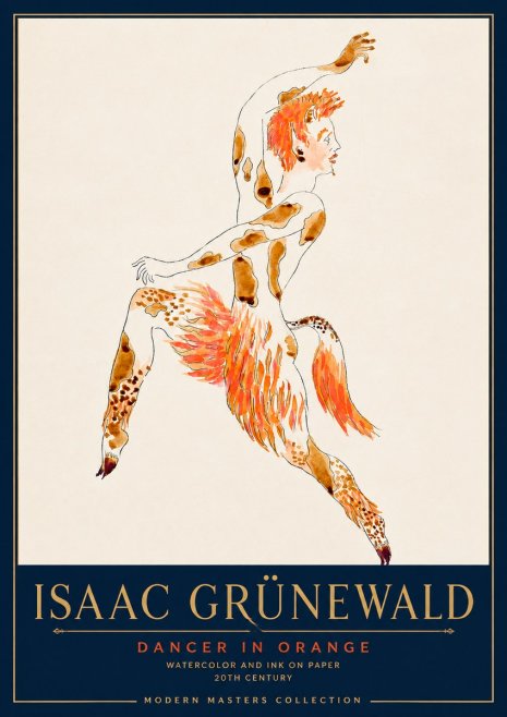 Isaac Grünewald Dancer in Orange No4 - Poszter