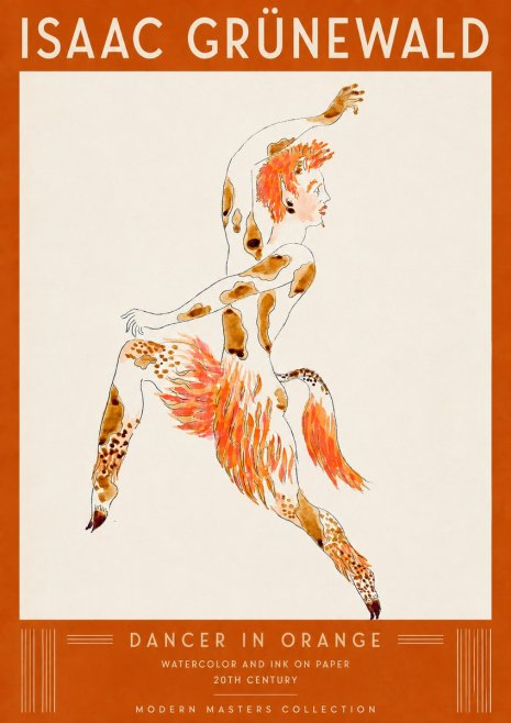 Isaac Grünewald Dancer in Orange No5 - Poszter