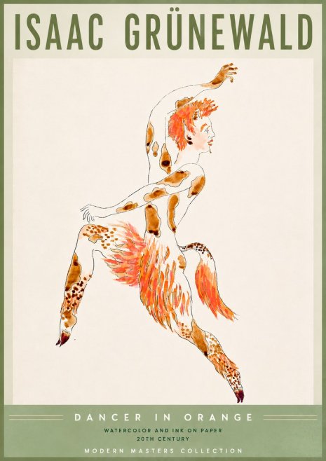Isaac Grünewald Dancer in Orange No6 - Poszter