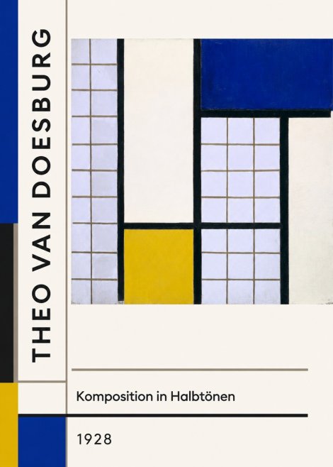 Theo van Doesburg Komposition in Halbtönen No2 - Poszter