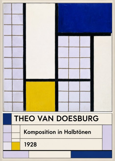 Theo van Doesburg Komposition in Halbtönen No3 - Poszter