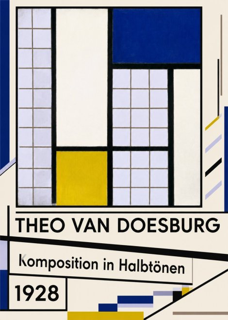 Theo van Doesburg Komposition in Halbtönen No5 - Poszter