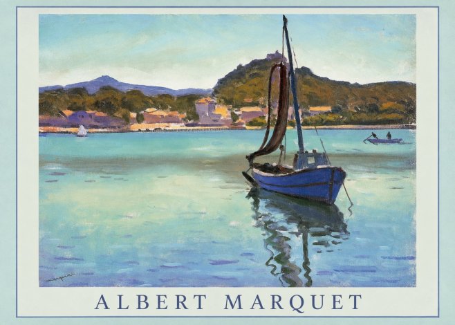 Albert Marquet Blue Boat in the Harbor No1 - Poszter