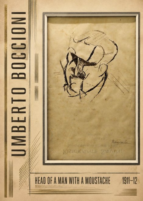 Umberto Boccioni Head of a Man with a Moustache No3 - Poszter
