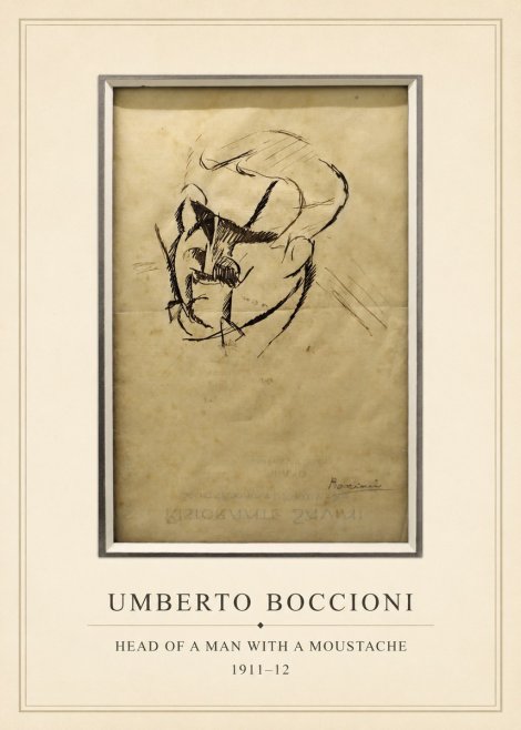 Umberto Boccioni Head of a Man with a Moustache No4 - Poszter