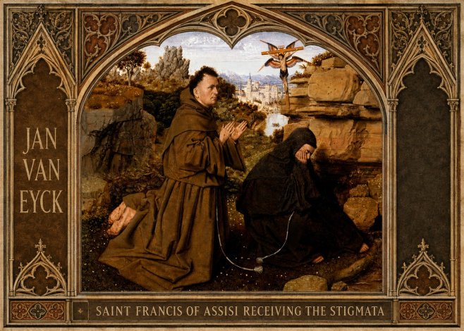 Jan van Eyck Saint Francis of Assisi Receiving the Stigmata No2 - Poszter